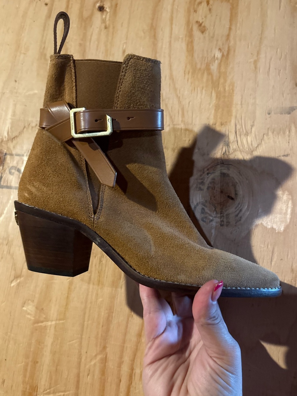 Zadig & Voltaire Brown Suede Ankle Boots with Buckle